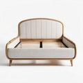 Cama de solteiro em madeira com estofamento em tecido 190 x 90 x 80cm