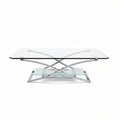 mesa de centro em vidro transparente e estrutura metálica 120 x 60 x 45cm