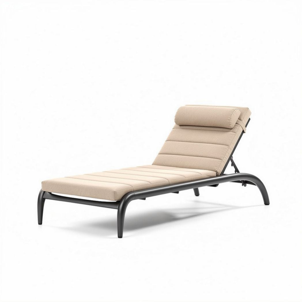Cama de banho ajustável em alumínio com estofado beje 200 x 70 x 30cm